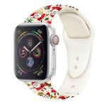 For Apple Watch 42mm / 41mm / 40mm / 38mm Christmas Pattern Silicone Watch Band(Red Santa Claus)