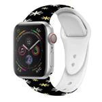 For Apple Watch 42mm / 41mm / 40mm / 38mm Christmas Pattern Silicone Watch Band(Snowflake Black)