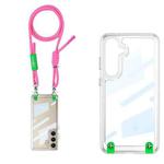 For Samsung Galaxy S24 FE 5G GKK Space Series Full Coverage Phone Case with Crossbody Rope(Pink)