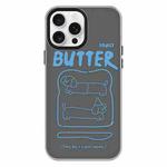 For iPhone 16 Pro Max Skin Feeling Jelly TPU Hybrid PC Phone Case(Bread Line Dog Black)