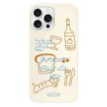 For iPhone 16 Pro Max Skin Feeling Jelly TPU Hybrid PC Phone Case(Party Line Dog White)