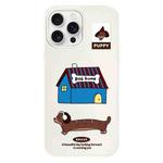 For iPhone 16 Pro Max Skin Feeling Jelly TPU Hybrid PC Phone Case(Dog House White)