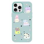 For iPhone 16 Pro Max Skin Feeling Jelly TPU Hybrid PC Phone Case(Star Animal Light Green)