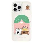 For iPhone 16 Pro Max Skin Feeling Jelly TPU Hybrid PC Phone Case(Birthday Puppy Beige)