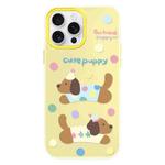 For iPhone 16 Pro Max Skin Feeling Jelly TPU Hybrid PC Phone Case(Cute Puppy Yellow)