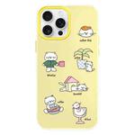 For iPhone 16 Pro Skin Feeling Jelly TPU Hybrid PC Phone Case(Daze Cat Yellow)