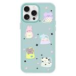 For iPhone 16 Pro Skin Feeling Jelly TPU Hybrid PC Phone Case(Star Animal Light Green)