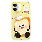 For iPhone 16 Plus Skin Feeling Jelly TPU Hybrid PC Phone Case(Bread Toast Yellow)