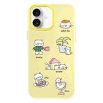 For iPhone 16 Plus Skin Feeling Jelly TPU Hybrid PC Phone Case(Daze Cat Yellow)