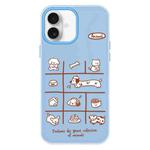 For iPhone 16 Plus Skin Feeling Jelly TPU Hybrid PC Phone Case(Red Line Dog Blue)