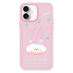 For iPhone 16 Plus Skin Feeling Jelly TPU Hybrid PC Phone Case(Dog Tote Bag Pink)