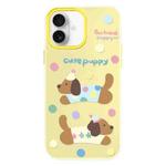 For iPhone 16 Plus Skin Feeling Jelly TPU Hybrid PC Phone Case(Cute Puppy Yellow)