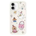 For iPhone 16 Skin Feeling Jelly TPU Hybrid PC Phone Case(Star Shine Small Object White)