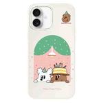 For iPhone 16 Skin Feeling Jelly TPU Hybrid PC Phone Case(Birthday Puppy Beige)