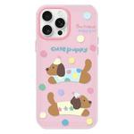 For iPhone 15 Pro Skin Feeling Jelly TPU Hybrid PC Phone Case(Cute Puppy Pink)