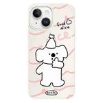 For iPhone 15 Plus Skin Feeling Jelly TPU Hybrid PC Phone Case(Like Koala White)