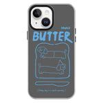 For iPhone 15 Skin Feeling Jelly TPU Hybrid PC Phone Case(Bread Line Dog Black)