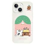 For iPhone 15 Skin Feeling Jelly TPU Hybrid PC Phone Case(Birthday Puppy Beige)