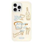 For iPhone 14 Pro Max Skin Feeling Jelly TPU Hybrid PC Phone Case(Party Line Dog White)