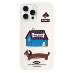 For iPhone 13 Pro Max Skin Feeling Jelly TPU Hybrid PC Phone Case(Dog House White)