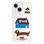 For iPhone 13 Skin Feeling Jelly TPU Hybrid PC Phone Case(Dog House White)