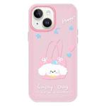 For iPhone 13 Skin Feeling Jelly TPU Hybrid PC Phone Case(Dog Tote Bag Pink)