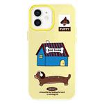 For iPhone 12 Skin Feeling Jelly TPU Hybrid PC Phone Case(Dog House Yellow)