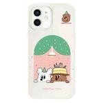 For iPhone 12 Skin Feeling Jelly TPU Hybrid PC Phone Case(Birthday Puppy Beige)