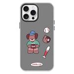 For iPhone 12 Pro Max Skin Feeling Jelly TPU Hybrid PC Phone Case(Baseball Brown Dog Black)