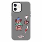 For iPhone 11 Skin Feeling Jelly TPU Hybrid PC Phone Case(Baseball Brown Dog Black)