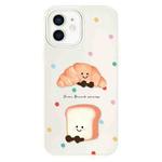 For iPhone 11 Skin Feeling Jelly TPU Hybrid PC Phone Case(Polka Dot Bread White)