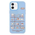 For iPhone 11 Skin Feeling Jelly TPU Hybrid PC Phone Case(Red Line Dog Blue)