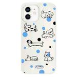 For iPhone 11 Skin Feeling Jelly TPU Hybrid PC Phone Case(Polka Dot Puppy White)