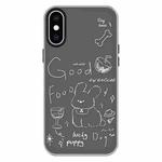 For iPhone X / XS Skin Feeling Jelly TPU Hybrid PC Phone Case(Doodle Puppy Black)