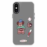 For iPhone X / XS Skin Feeling Jelly TPU Hybrid PC Phone Case(Baseball Brown Dog Black)