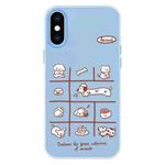 For iPhone X / XS Skin Feeling Jelly TPU Hybrid PC Phone Case(Red Line Dog Blue)