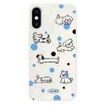 For iPhone X / XS Skin Feeling Jelly TPU Hybrid PC Phone Case(Polka Dot Puppy White)