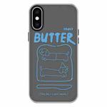 For iPhone X / XS Skin Feeling Jelly TPU Hybrid PC Phone Case(Bread Line Dog Black)