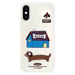 For iPhone X / XS Skin Feeling Jelly TPU Hybrid PC Phone Case(Dog House White)