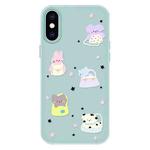 For iPhone X / XS Skin Feeling Jelly TPU Hybrid PC Phone Case(Star Animal Light Green)