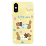 For iPhone X / XS Skin Feeling Jelly TPU Hybrid PC Phone Case(Cute Puppy Yellow)