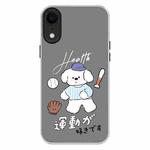 For iPhone XR Skin Feeling Jelly TPU Hybrid PC Phone Case(Baseball Little Dog Black)