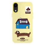 For iPhone XR Skin Feeling Jelly TPU Hybrid PC Phone Case(Dog House Yellow)