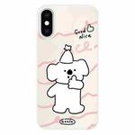 For iPhone XS Max Skin Feeling Jelly TPU Hybrid PC Phone Case(Like Koala White)