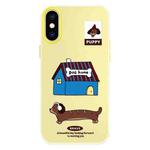 For iPhone XS Max Skin Feeling Jelly TPU Hybrid PC Phone Case(Dog House Yellow)