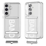 For Samsung Galaxy S24 FE 5G GKK Space Series Clear Wristband Holder Phone Case(Transparent Silver)