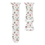 For Apple Watch 46mm / 49mm / 45mm / 44mm Christmas Pattern Butterfly Buckle Silicone Watch Band(Snown Santa Claus)