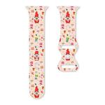 For Apple Watch 46mm / 49mm / 45mm / 44mm Christmas Pattern Butterfly Buckle Silicone Watch Band(Christmas Gift Pink)