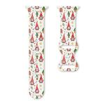 For Apple Watch 46mm / 49mm / 45mm / 44mm Christmas Pattern Butterfly Buckle Silicone Watch Band(Santa Claus Beige)