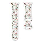 For Apple Watch 42mm / 41mm / 40mm / 38mm Christmas Pattern Butterfly Buckle Silicone Watch Band(Snown Santa Claus)